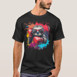 ボクサーボクシンググローブのスロースキックボクシング 冗談 Tシャツ