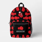 ボクサーボクシングパターン(の模様が)ある手袋 プリントバックパック (正面)