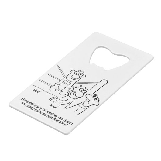 ボクサーボクシングリングや輪。おもしろい クレジットカード栓抜き (裏面アングル)