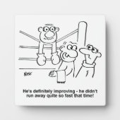 ボクサーボクシングリングや輪。おもしろい フォトプラーク (正面)