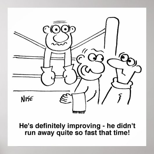 ボクサーボクシングリングや輪。おもしろい ポスター (正面)