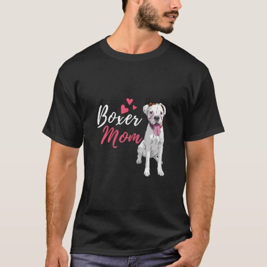 ボクサーママかわいいドイツ人ボクサー恋人犬のオーナー Tシャツ (正面)
