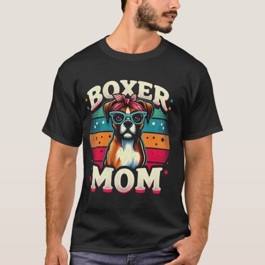 ボクサーママのための面白いボクサー犬のペットグッズ 女性向け Tシャツ (正面)