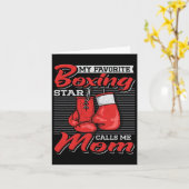 ボクサーママ私のお気に入りのボクシングスターは私をMom Comと呼ぶ カード (黄色い花)