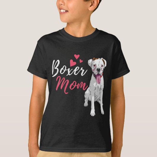 ボクサーママ – かわいいドイツ人ボクサー恋人犬のオーナー Tシャツ (正面)