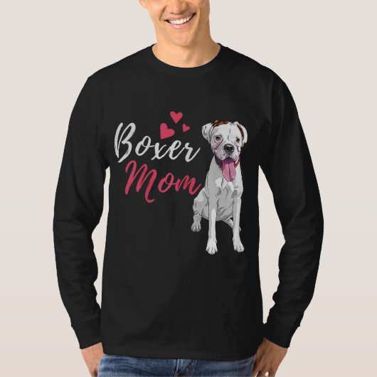 ボクサーママ – かわいいドイツ人ボクサー恋人犬のオーナー Tシャツ (正面)