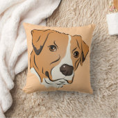 ボクサーミックスグラフィックドッグポートレート クッション (ブランケット)