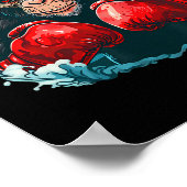 ボクサーモンキーボクシンググローブキックボクシングおもしろいB ポスター (角)