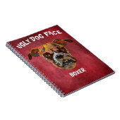 ボクサーユニークの醜い犬の顔手帳 ノートブック (右側)