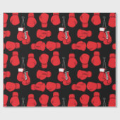 ボクサーレッドボクシング手袋パターン（の模様が）ある ラッピングペーパー (フラット)