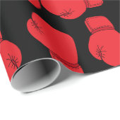 ボクサーレッドボクシング手袋パターン（の模様が）ある ラッピングペーパー (ロールコーナー)