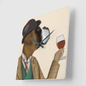 ボクサーワインスノブ スクエア壁時計 (傾斜)