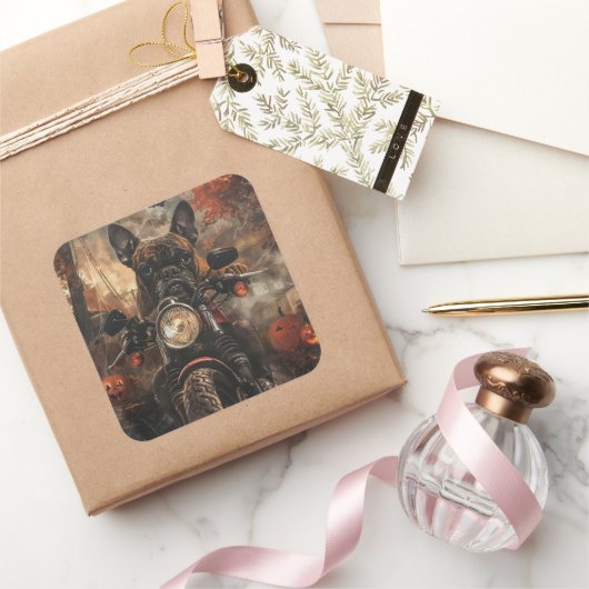 ボクサー乗用オートバイハロウィンホラー スクエアシール (ギフト)