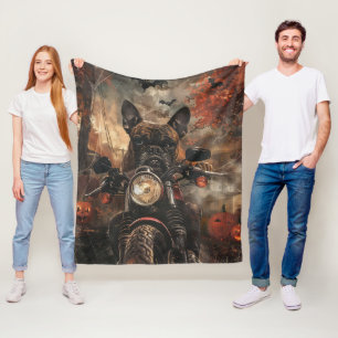 ボクサー乗用オートバイハロウィンホラー フリースブランケット