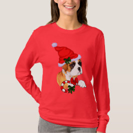 ボクサー好きクリスマスメリー Tシャツ