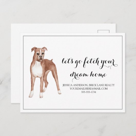 ボクサー実在ドグエステ買ートマーケティング ポストカード (正面/裏面)