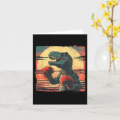 ボクサー恐竜ボクシングディノキックボクシングTレックスボクシング カード (黄色い花)