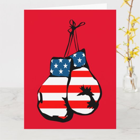 ボクサー愛国誕生日カード カード (黄色い花)