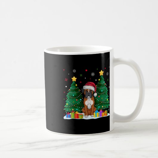 ボクサー愛犬家サンタハット醜いクリスマスセーター コーヒーマグカップ (右)