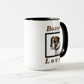 "ボクサー愛"彼女のまたは彼のためのかわいい犬のギフトコーヒー マグカップ (正面右)