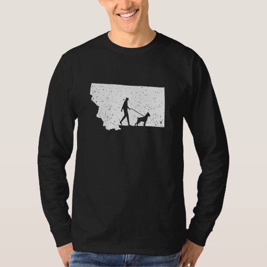ボクサー散歩モンタナ犬 Tシャツ (正面)