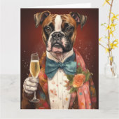 ボクサー新年 カード (黄色い花)