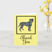 ボクサー犬ありがとうグリーティングカード カード (黄色い花)
