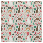 ボクサー犬かわいいクリスマスタン ファブリック (見本)
