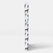 ボクサー犬かわいいシルエットグリッドホワイト iPhoneケース (左側面)