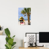 ボクサー犬がビーチポスター ポスター (ホームオフィス)