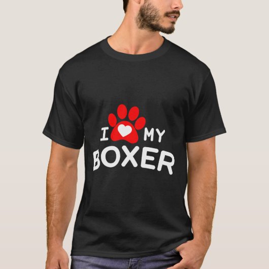 ボクサー犬が大好き Tシャツ (正面)