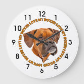 ボクサー犬が私のボクサーを愛する ラージ壁時計 (正面)