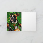 ボクサー犬が自転車を運転する聖パトリックの日 カード (内部)