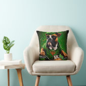 ボクサー犬が自転車を運転する聖パトリックの日 クッション (椅子)