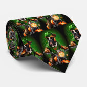 ボクサー犬が自転車を運転する聖パトリックの日 ネクタイ (ロール)