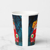 ボクサー犬が車を運転する怖いハロウィン 紙コップ (右)