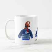 ボクサー犬が醜いセーターを着てクリスマス犬の恋人 コーヒーマグカップ (左)