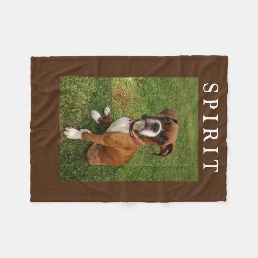 ボクサー犬に精神のフリースがあります フリースブランケット (正面(横))