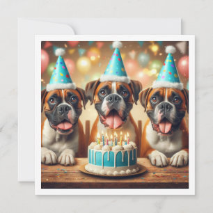 ボクサー犬のカード, ボクサー犬の誕生日カード, 犬の誕生日 招待状