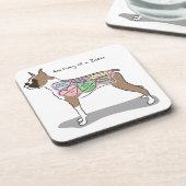 ボクサー犬のギフトの解剖学 コースター (左側)