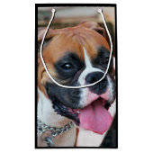 ボクサー犬のギフトバッグ スモールペーパーバッグ (裏面)