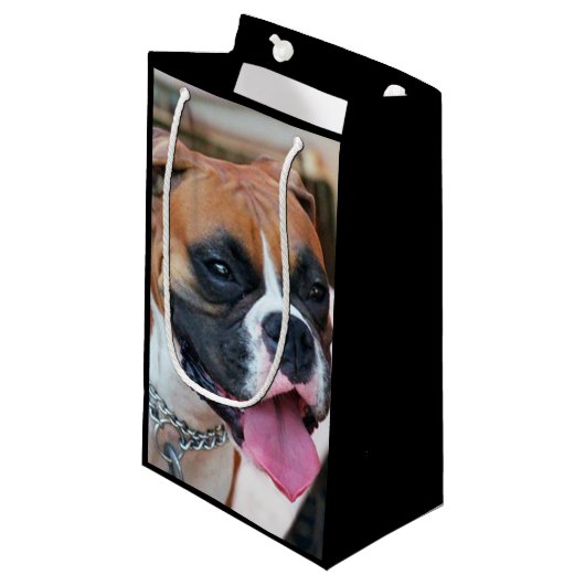 ボクサー犬のギフトバッグ スモールペーパーバッグ (正面アングル)