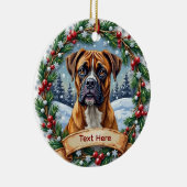 ボクサー犬のクリスマスオーナメント セラミックオーナメント (右)