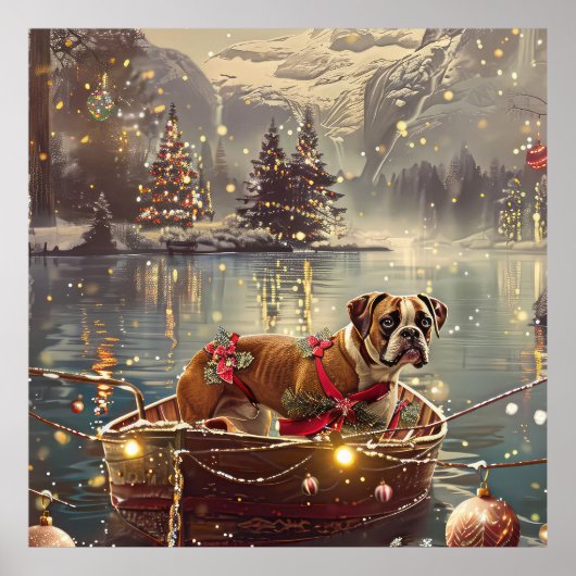 ボクサー犬のクリスマスフェスティブな航海 ポスター (正面)