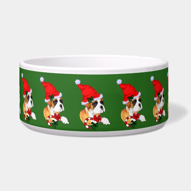 ボクサー犬のクリスマスボウル ボウル (正面)