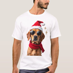ボクサー犬のクリスマス・イルミネーション クリスマスパジャマ Tシャツ