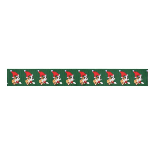 ボクサー犬のクリスマス グログランリボン (正面)