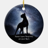 ボクサー犬のクリスマス セラミックオーナメント (裏面)