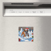 ボクサー犬のクリスマス 雪の祭典 マグネット (インサイチュ (食洗機))