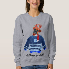ボクサー犬のクリスマスTシャツ スウェットシャツ